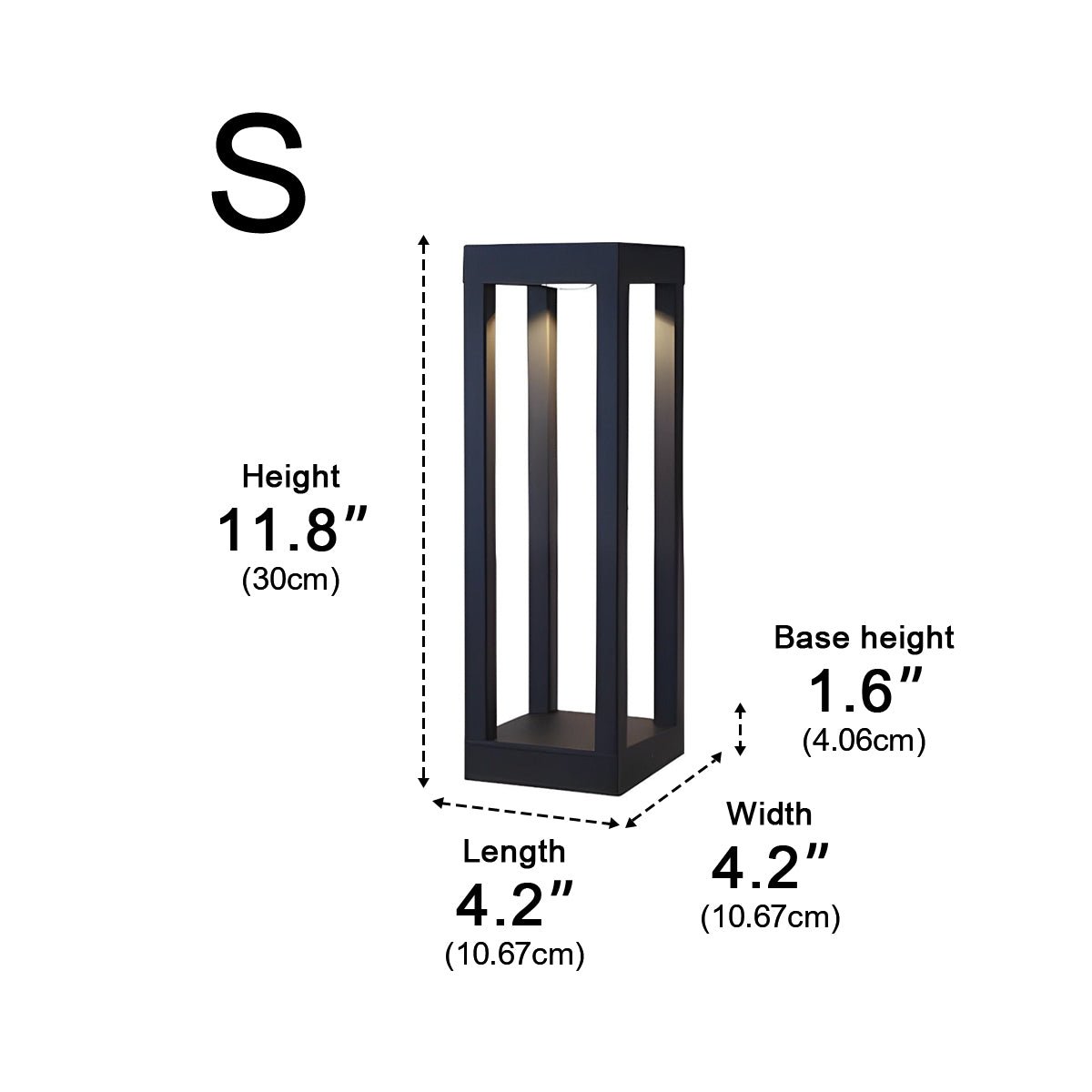 Modern Waterproof Square Column Outdoor LED Bollard Pathway Lights
