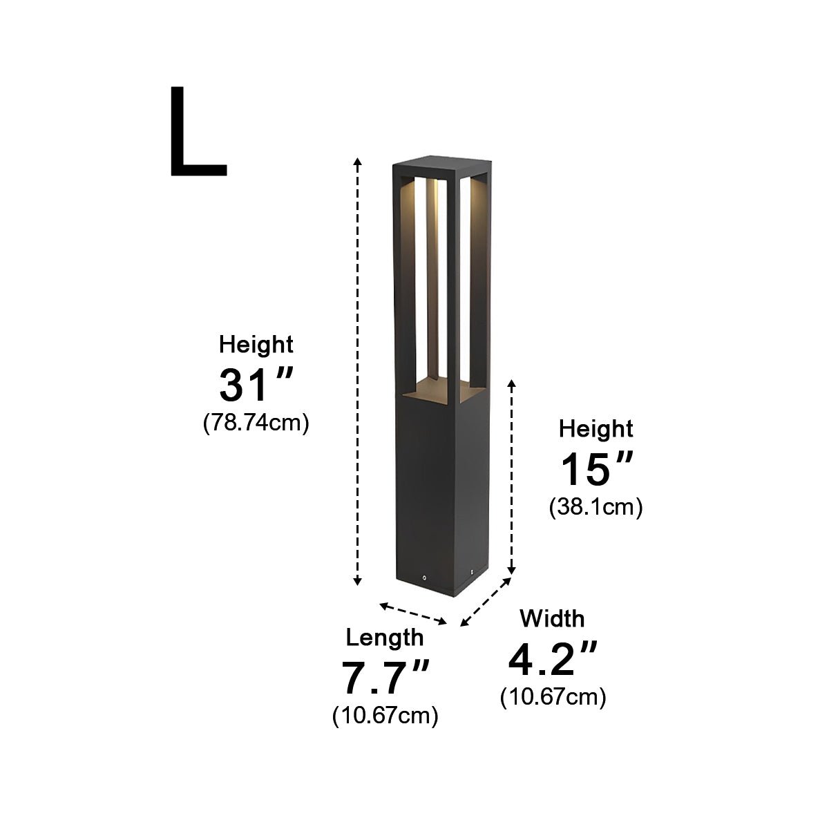 Modern Waterproof Square Column Outdoor LED Bollard Pathway Lights