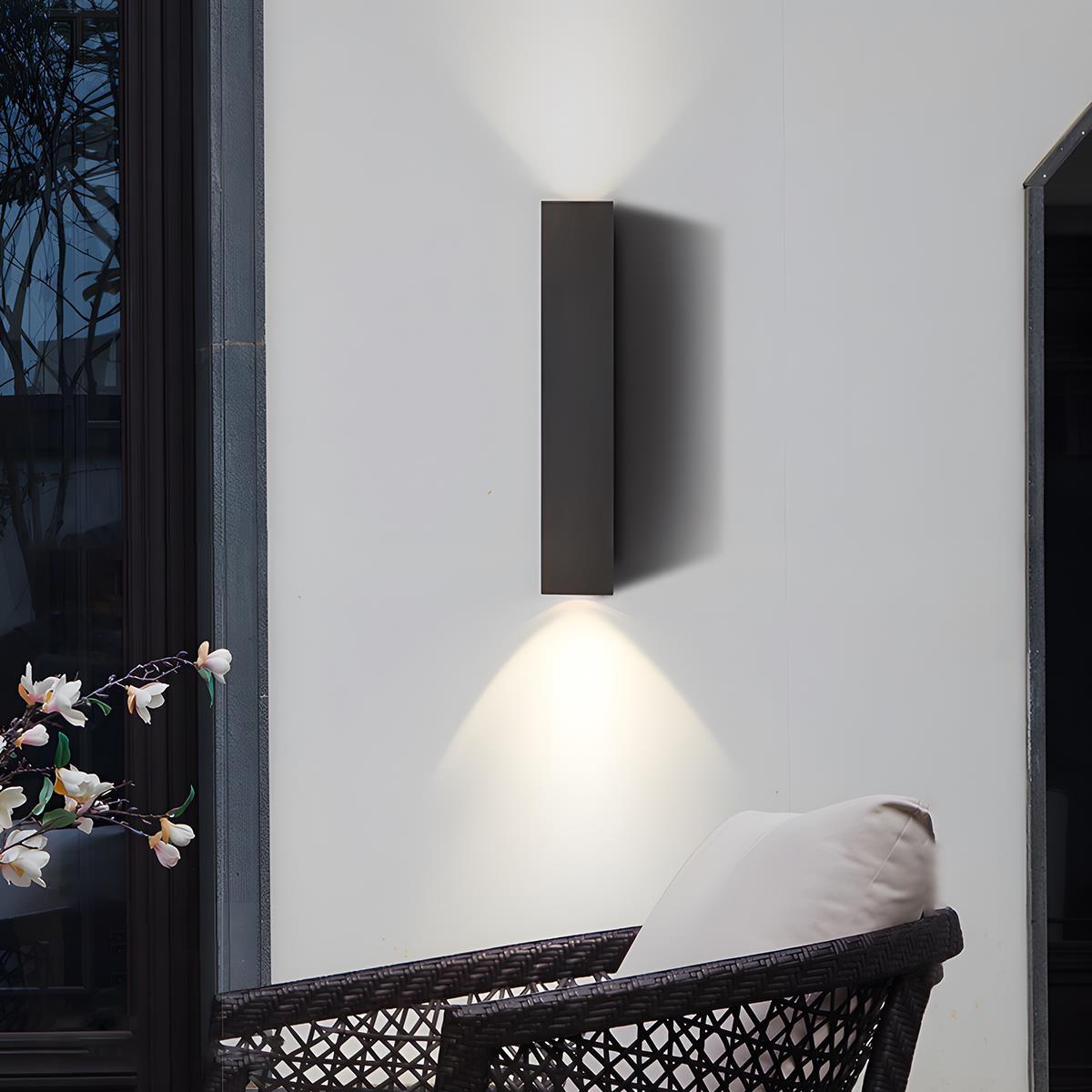 Waterproof Outdoor Rectangular Up and Down Dimmable Exterior Wall Lights - Flare Shack