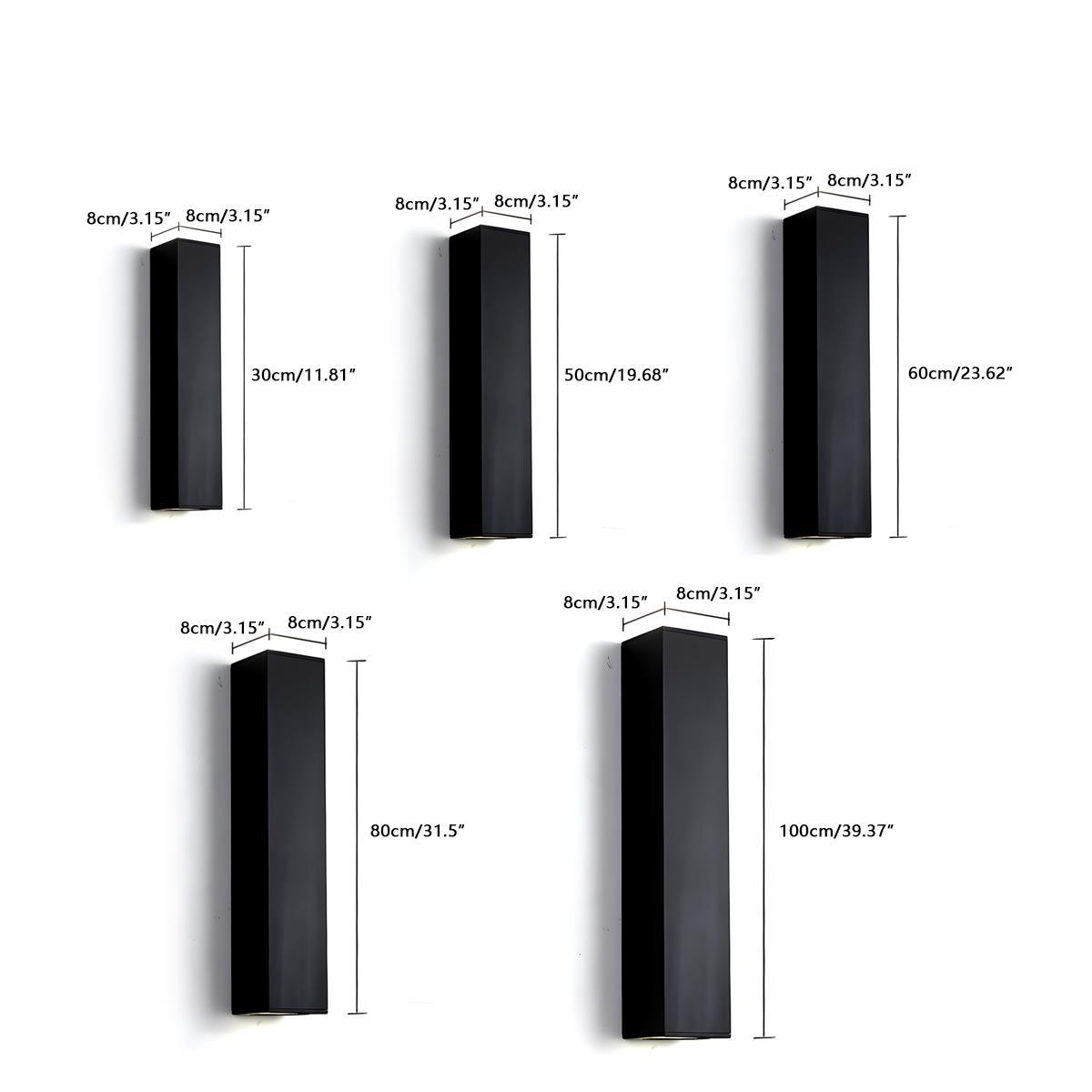 Dimmable Waterproof Outdoor Rectangular Up and Down Exterior Wall Lights