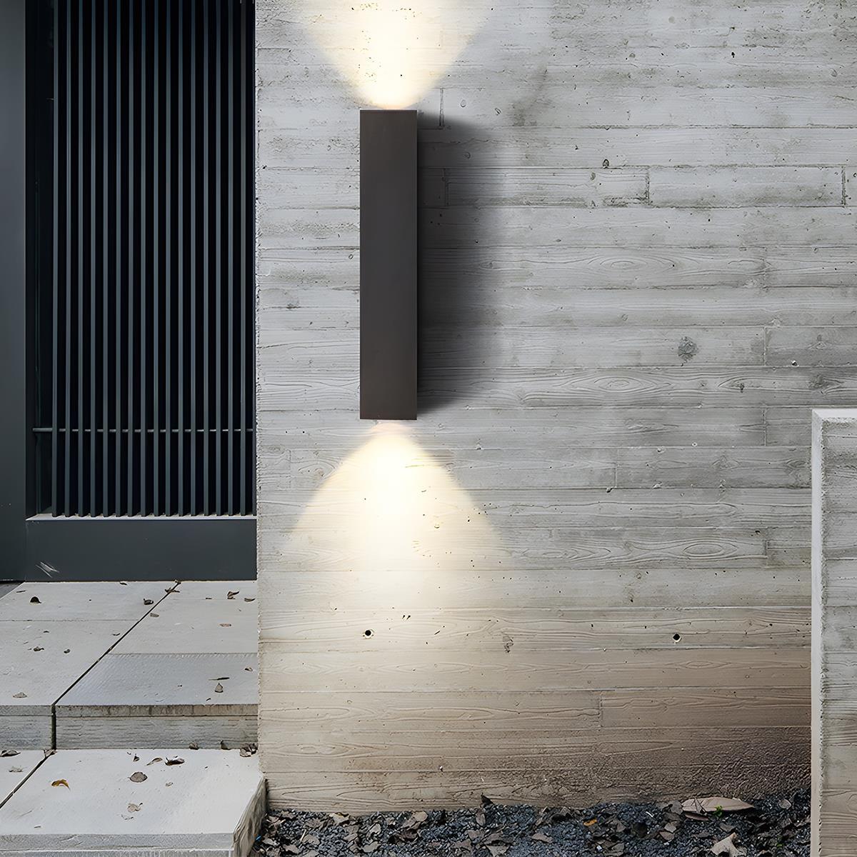 Waterproof Outdoor Rectangular Up and Down Dimmable Exterior Wall Lights - Flare Shack