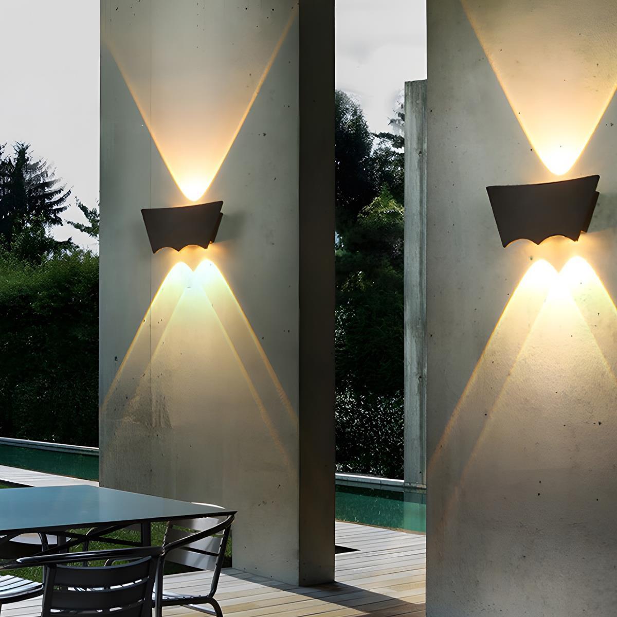 Waterproof Outdoor Up and Down 3-LED Exterior Wall Washer Lights
