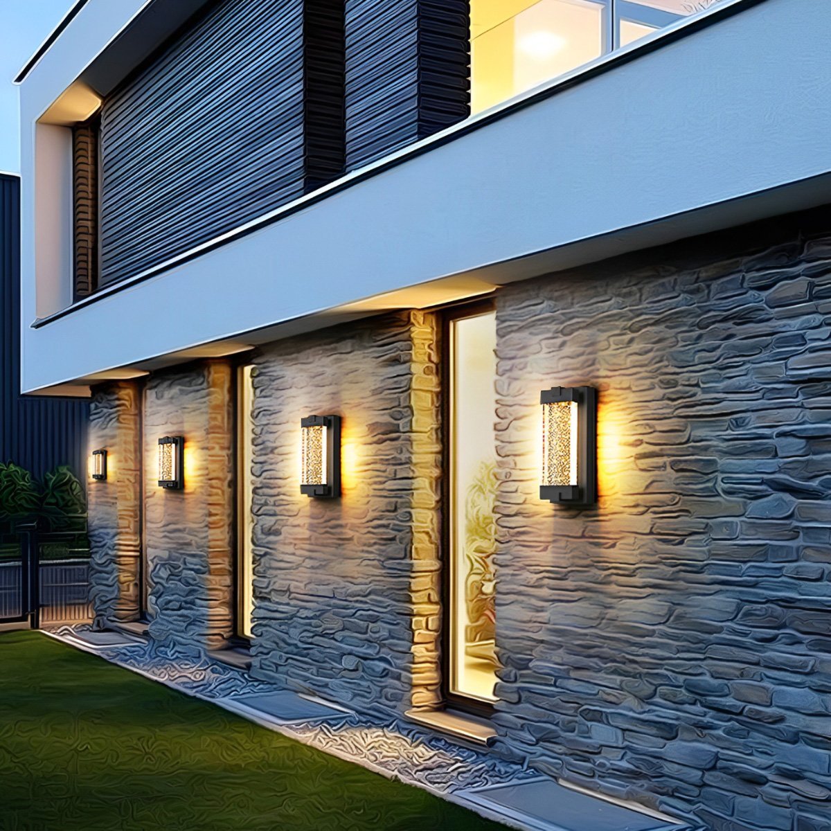 Waterproof Rectangle Crystal LED Outdoor Wall Sconces - Flare Shack