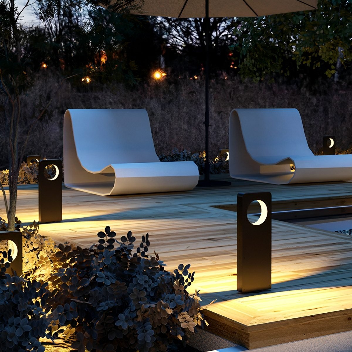 Waterproof Rectangular Ring Hollow Outdoor LED Landscape Lawn Lights - Flare Shack