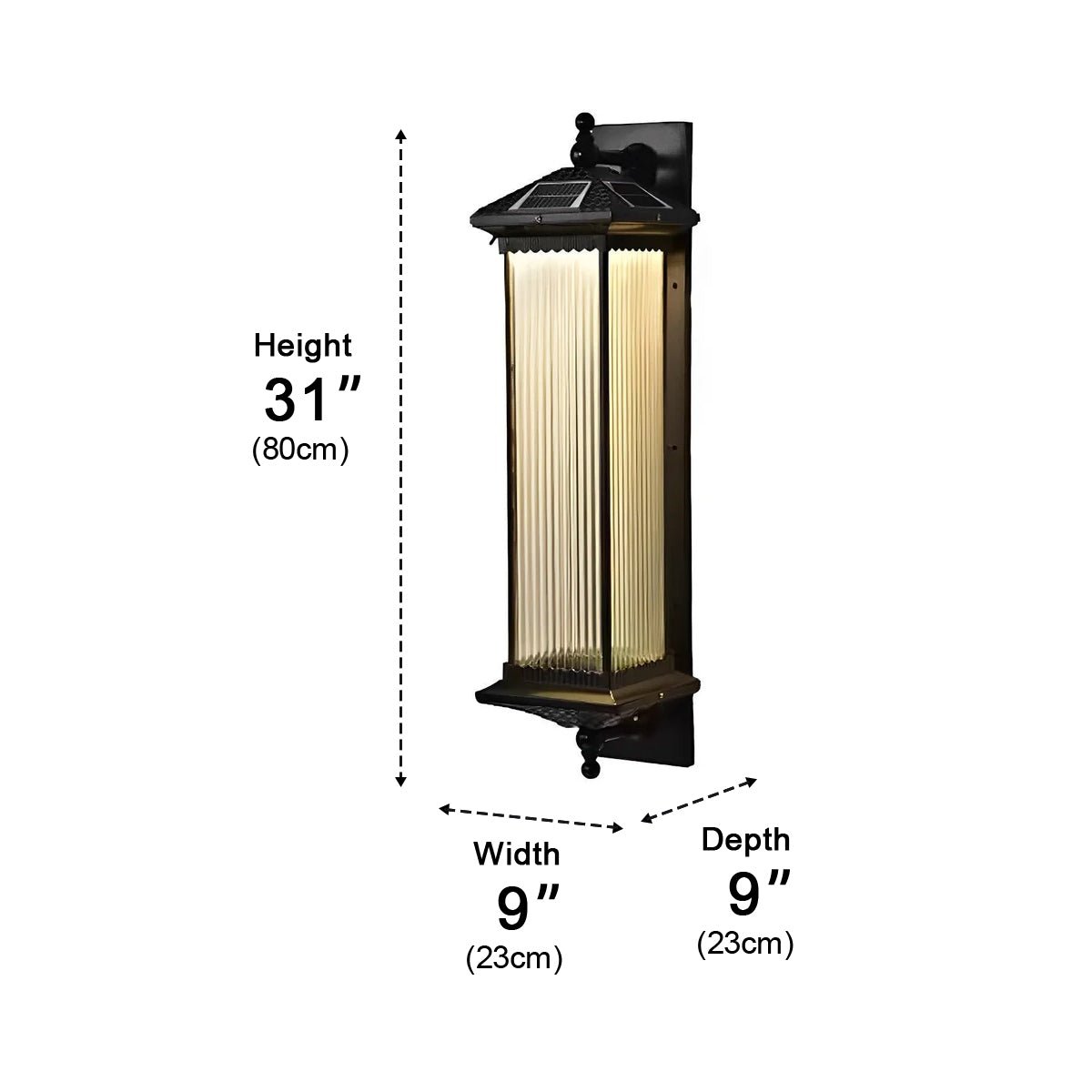 Solar Waterproof Retro Striped Outdoor Wall Lights Sconce