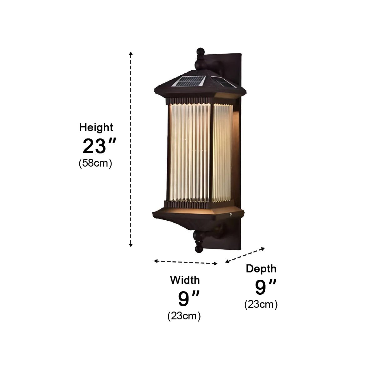 Solar Waterproof Retro Striped Outdoor Wall Lights Sconce