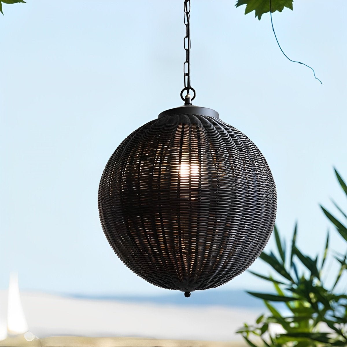 Waterproof Round Rattan Outdoor Lanterns Pendant Lights - Flare Shack