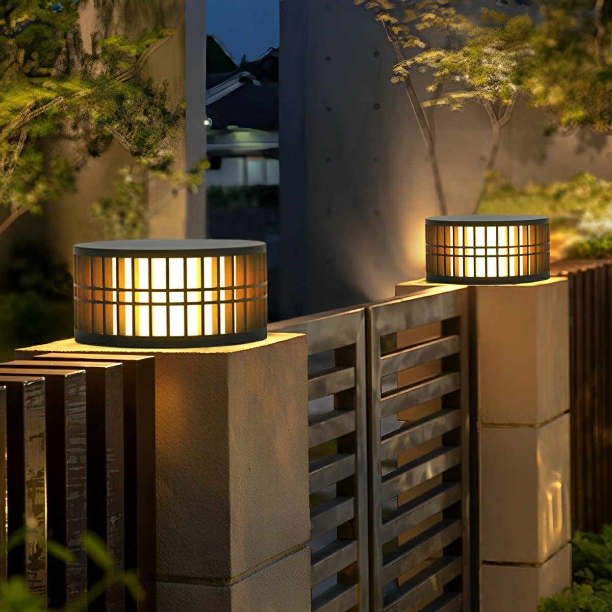 Waterproof Round Solar Powerd LED Outdoor Post Lights - Flare Shack