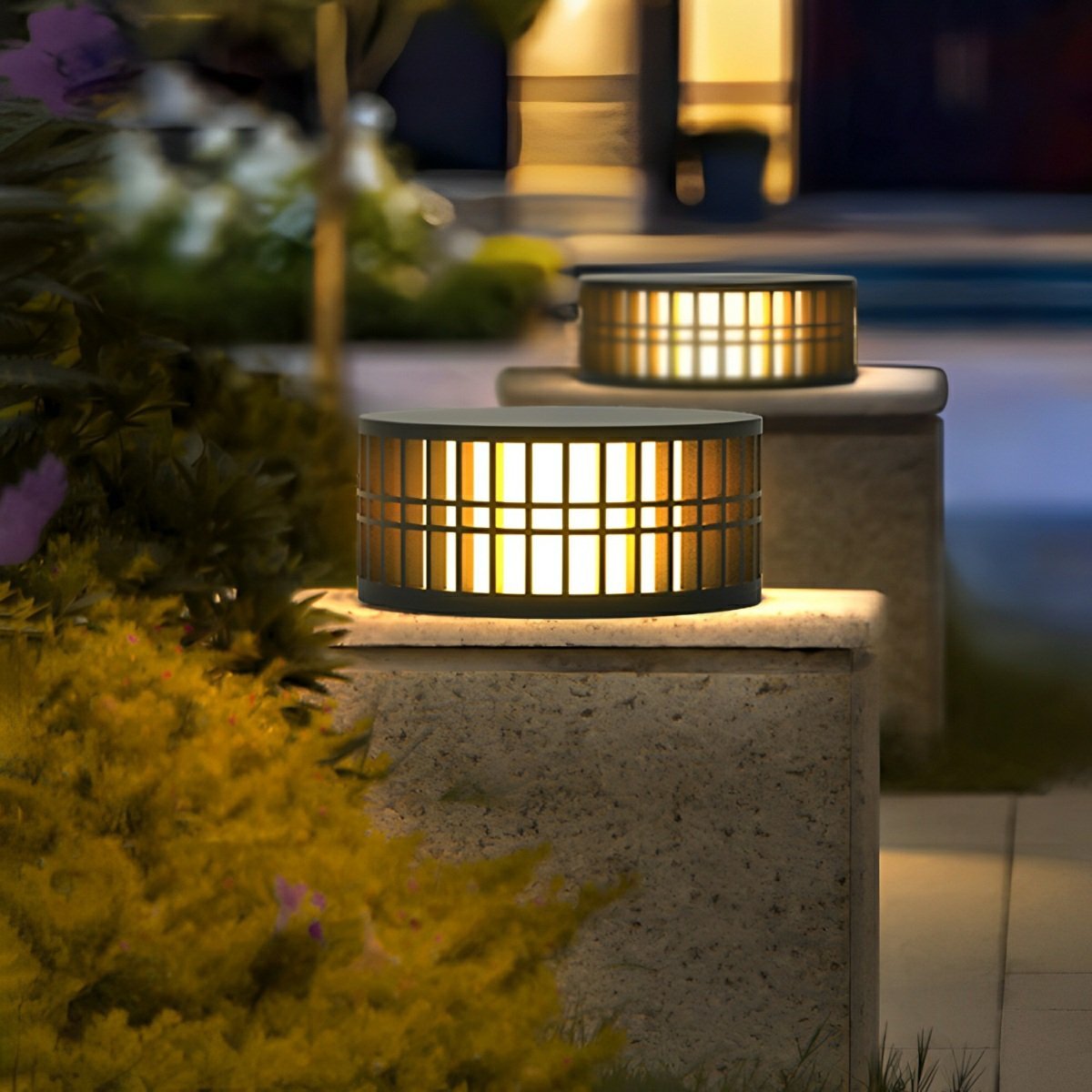 Waterproof Round Solar Powerd LED Outdoor Post Lights - Flare Shack