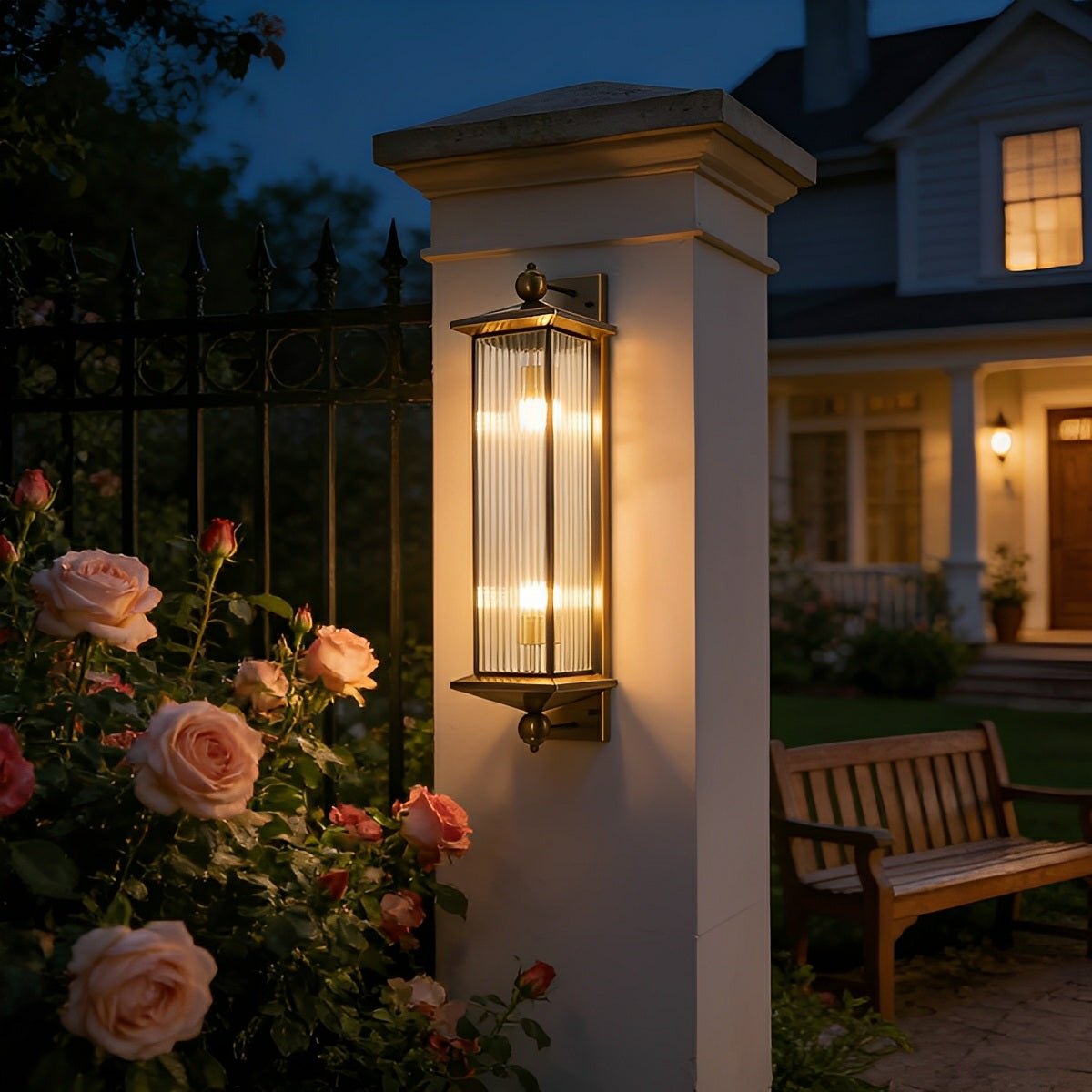 Waterproof Rustic Copper Outdoor LED Porch Wall Lights - Flare Shack