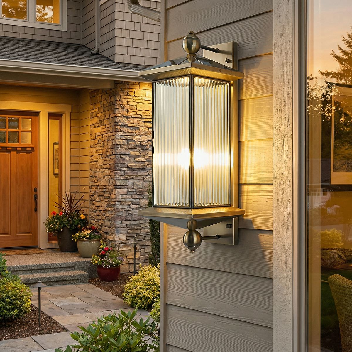 Waterproof Rustic Copper Outdoor LED Porch Wall Lights - Flare Shack