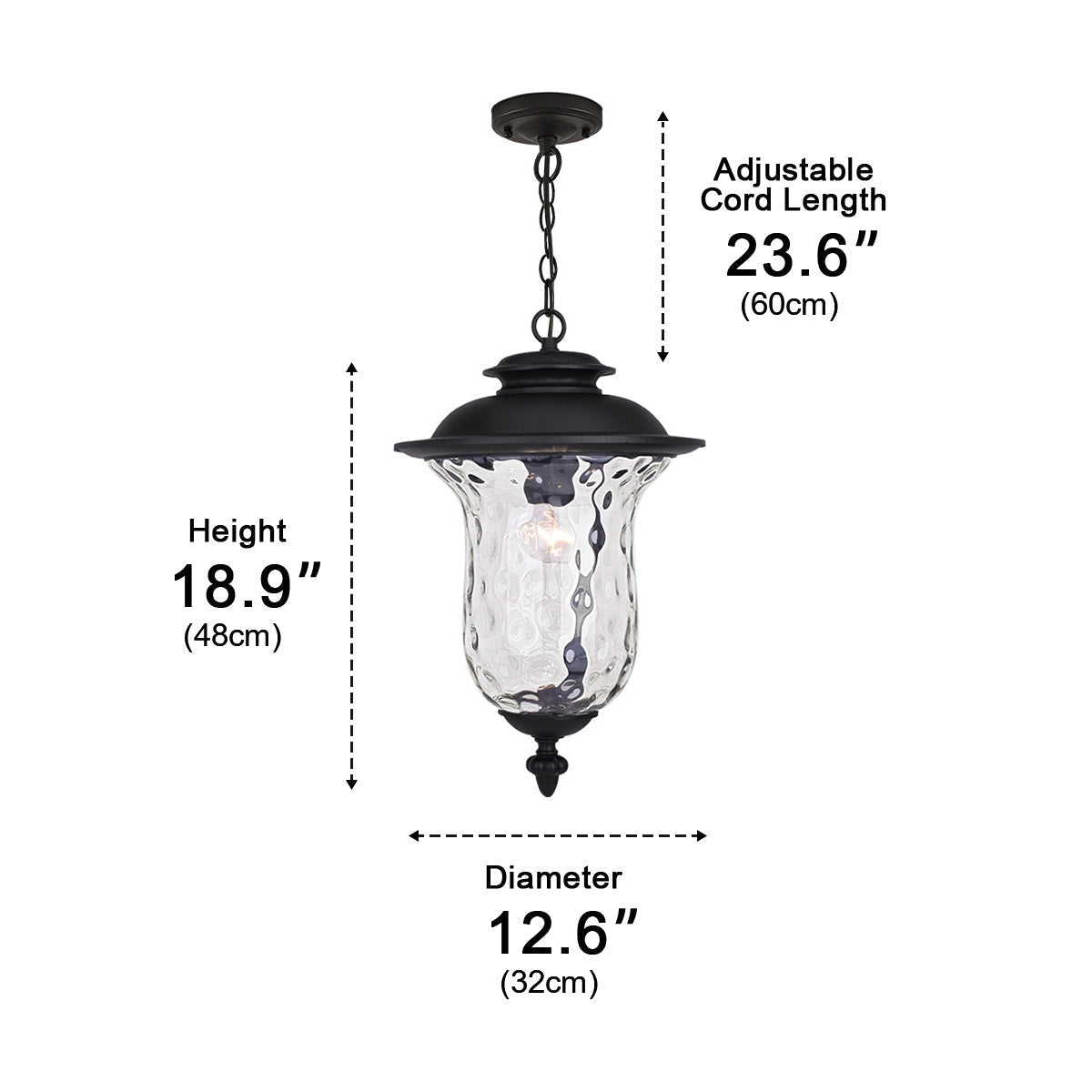 Waterproof Rustic Outdoor Hanging Lantern Pendant Lights