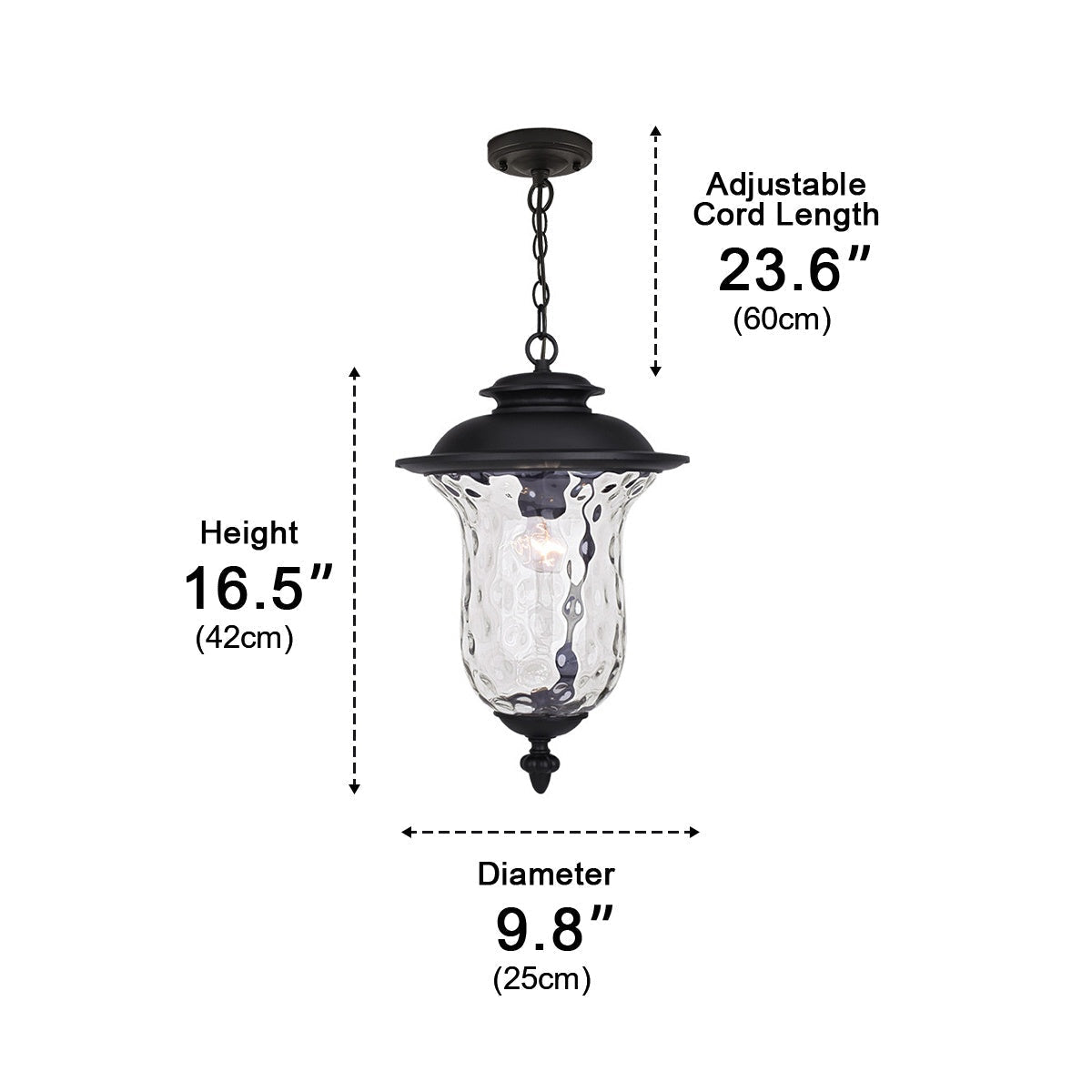 Waterproof Rustic Outdoor Hanging Lantern Pendant Lights