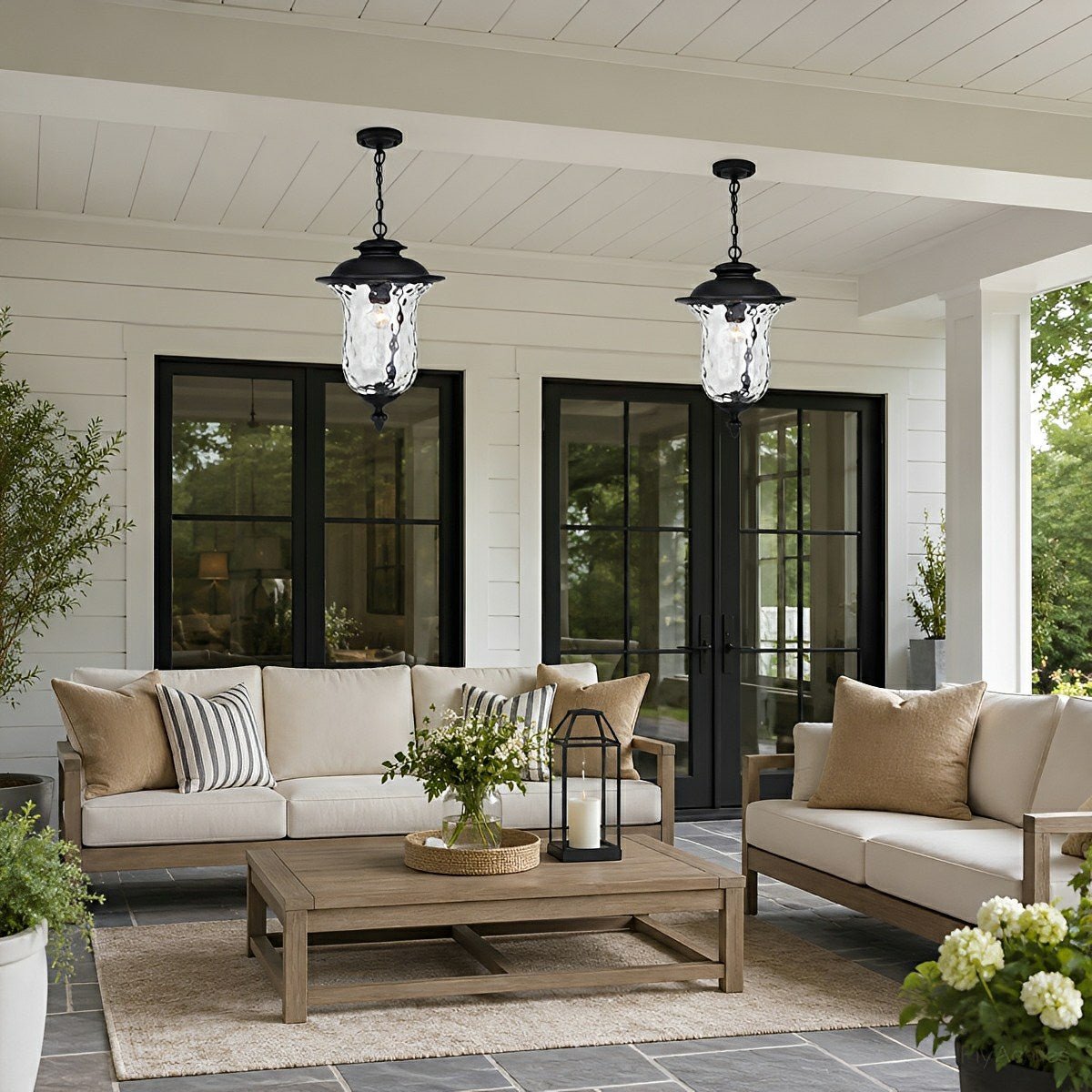 Waterproof Rustic Outdoor Hanging Lantern Pendant Lights