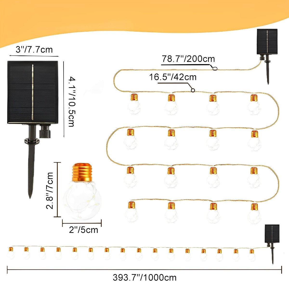 Waterproof Solar LED Outdoor String Lights