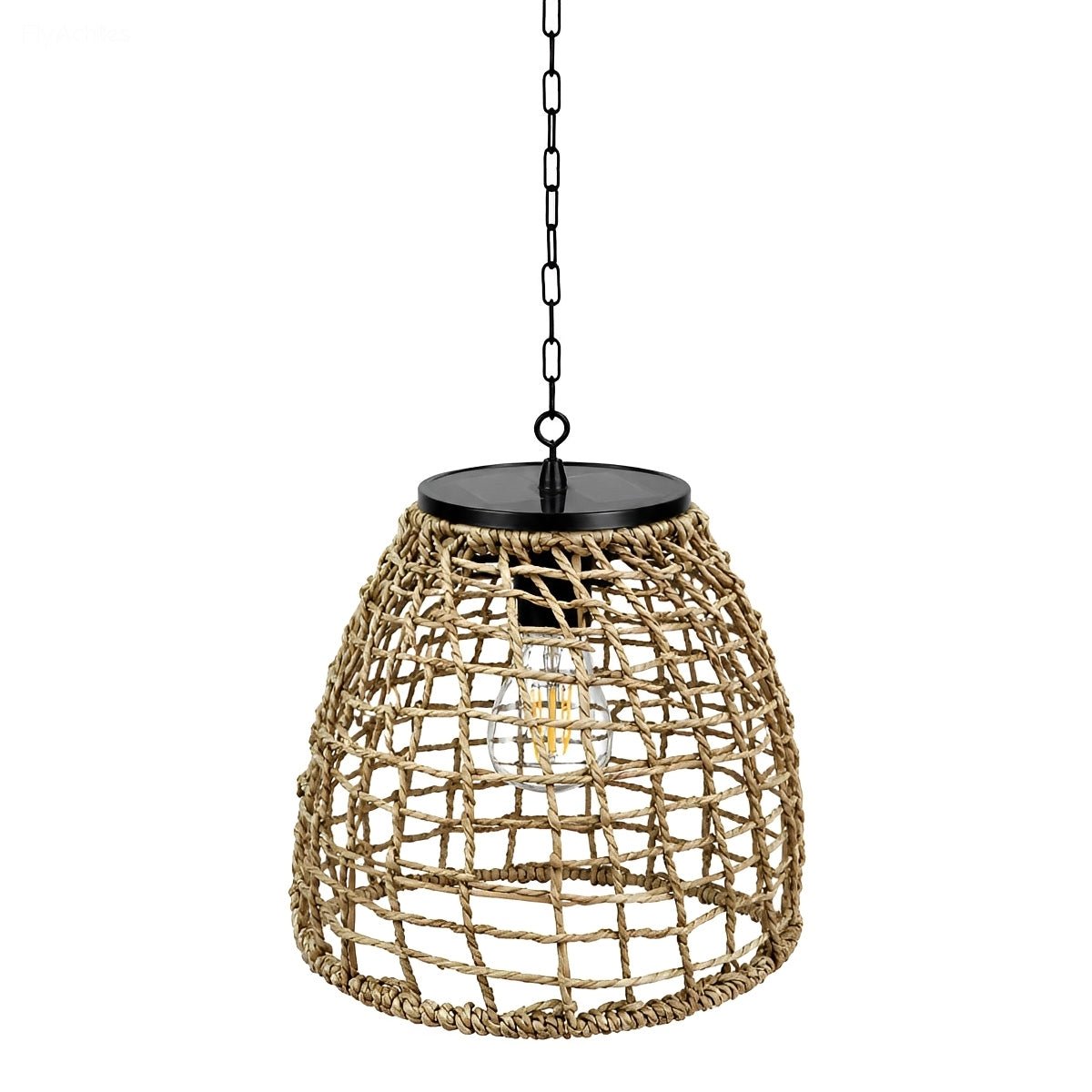 Waterproof Solar Bell Rattan Outdoor Lanterns Pendant Lights
