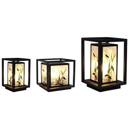 Waterproof Enamel Ice Cracked Glass Outdoor Post Lights