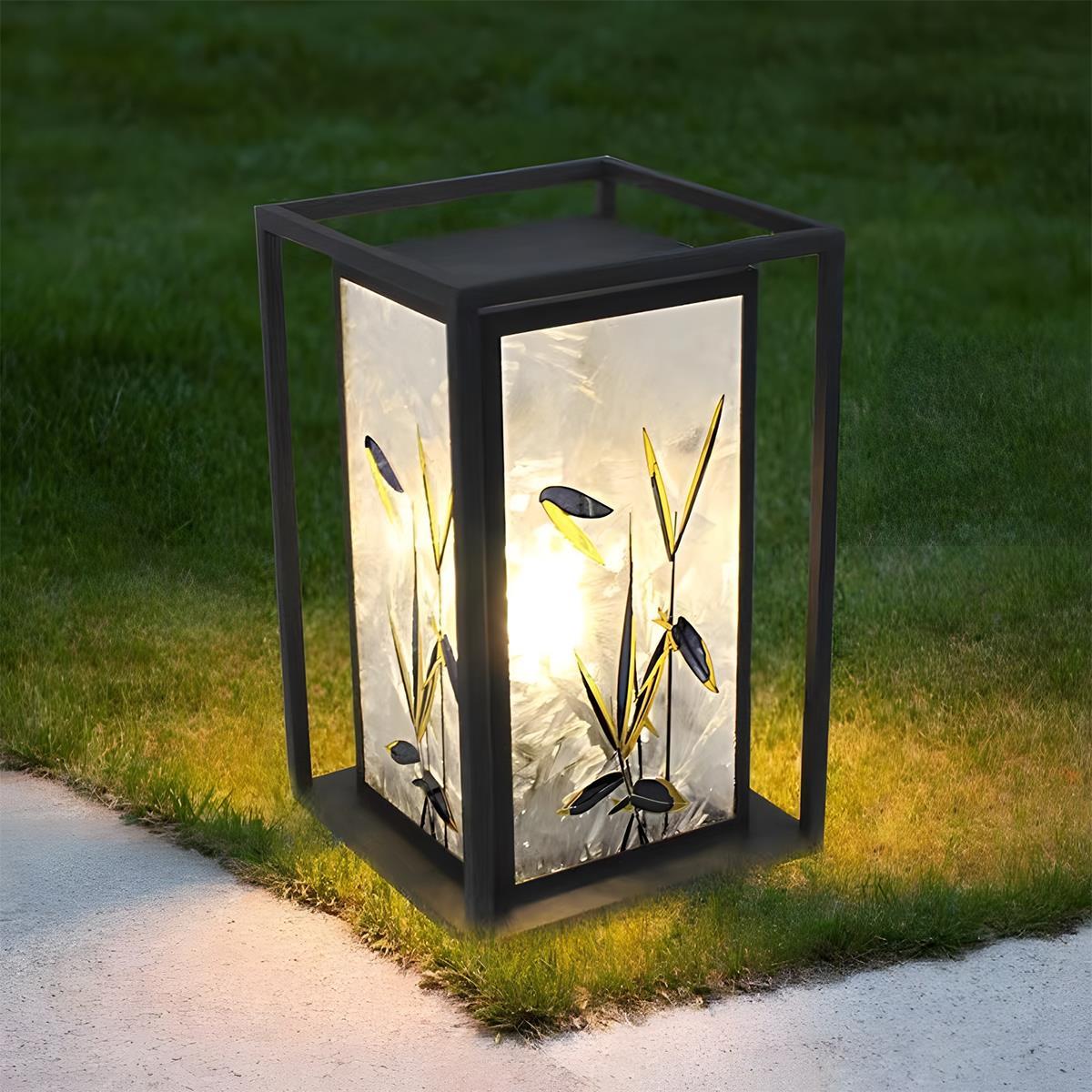 Waterproof Solar Enamel Ice Cracked Glass Outdoor Post Lights - Flare Shack