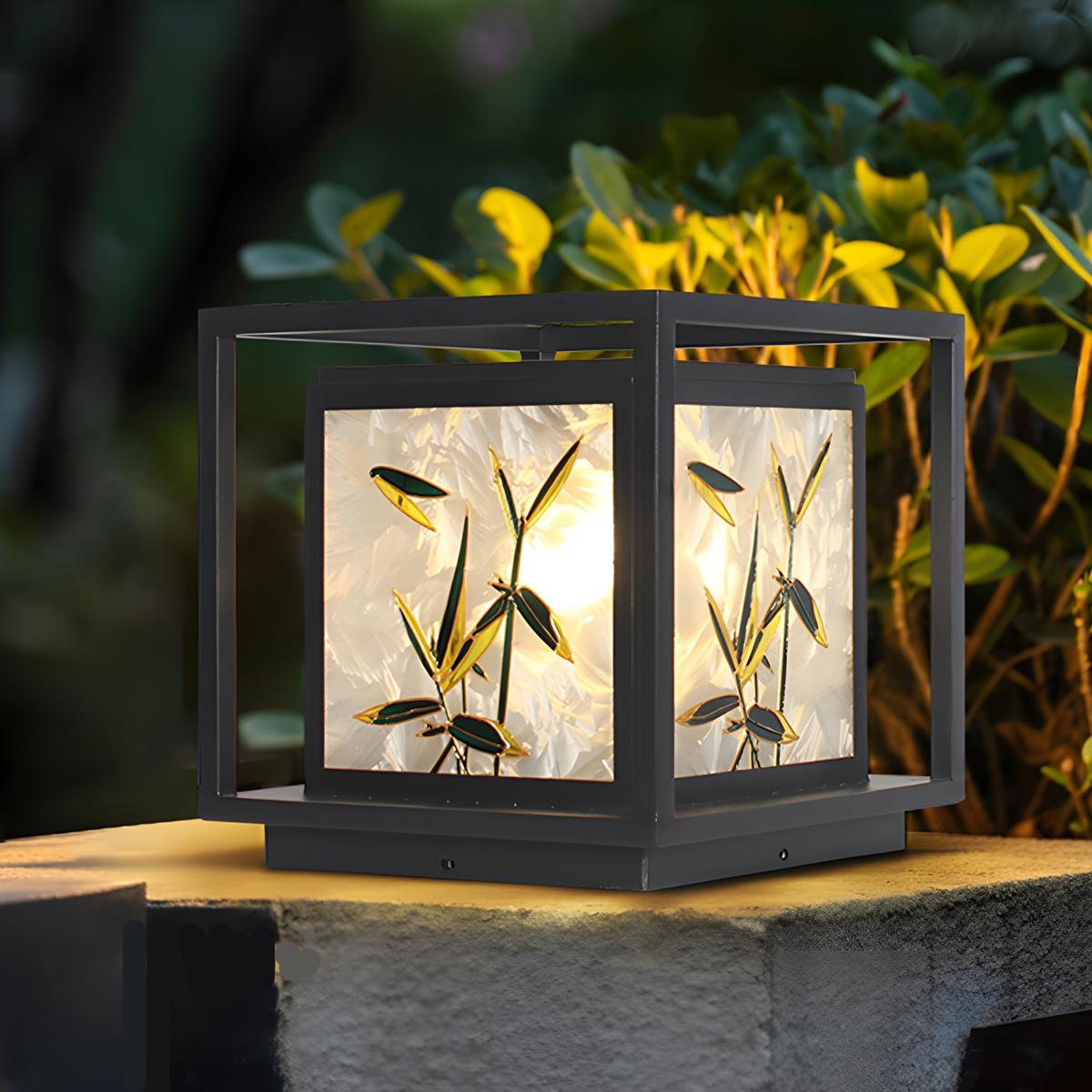 Waterproof Enamel Ice Cracked Glass Outdoor Post Lights
