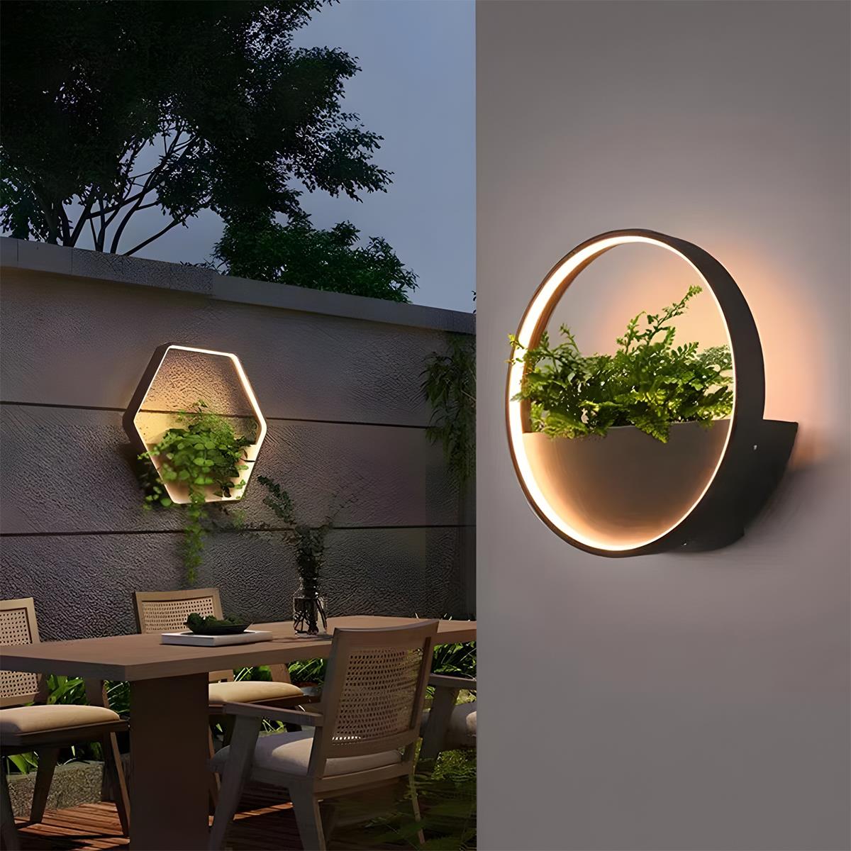 Waterproof Solar LED Outdoor Wall Light Plants Pot - Flare Shack
