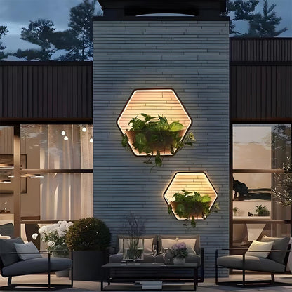 Waterproof Solar LED Outdoor Wall Light Plants Pot - Flare Shack