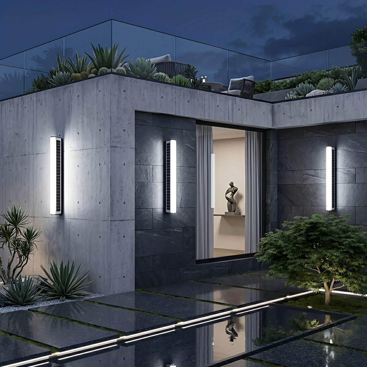 Waterproof Solar Modern Rectangular Minimalist LED Strip Light - Flare Shack