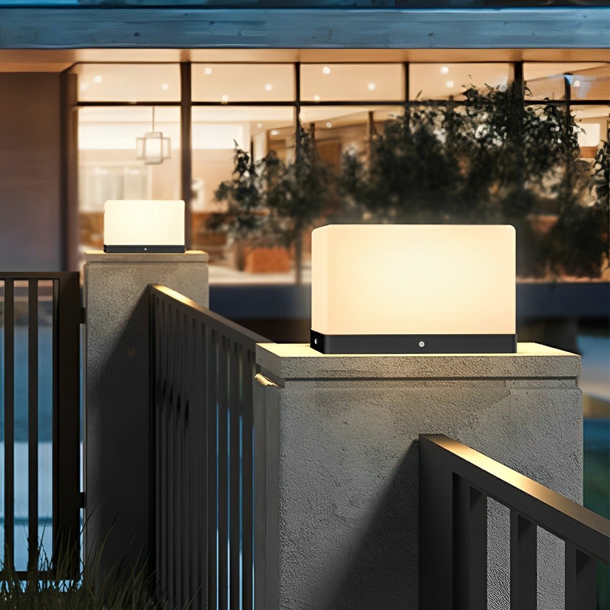 Waterproof Solar Modern Square LED Outdoor Post Lights - Flare Shack