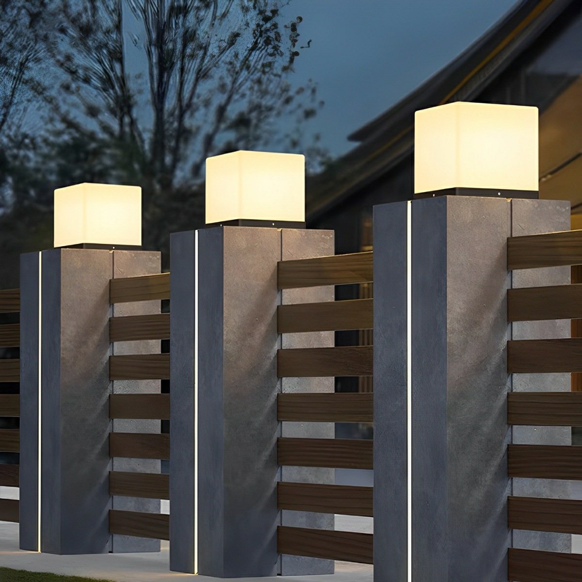 Waterproof Solar Modern Square LED Outdoor Post Lights - Flare Shack