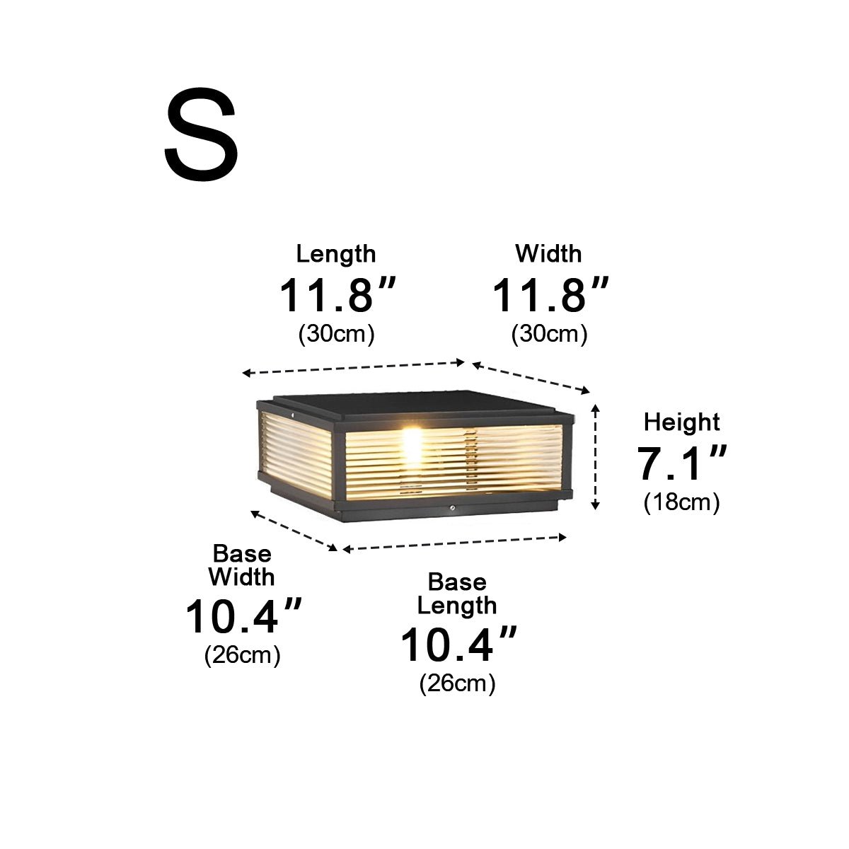 Waterproof Modern Square Outdoor Post Lights Fence Pillar Light