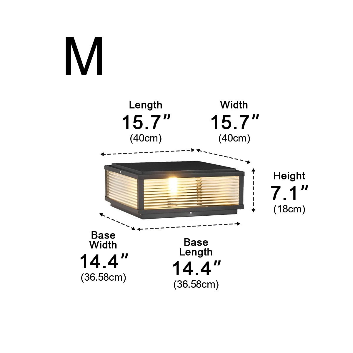 Waterproof Modern Square Outdoor Post Lights Fence Pillar Light