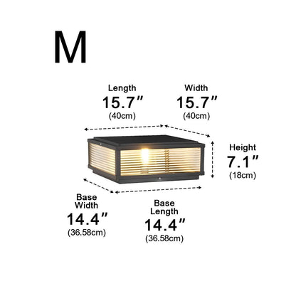 Waterproof Modern Square Outdoor Post Lights Fence Pillar Light