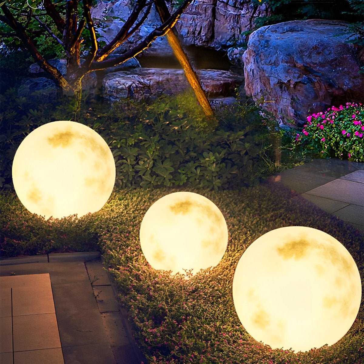 Waterproof Solar Moon Ball Lights Garden Landscape Lights - Flare Shack