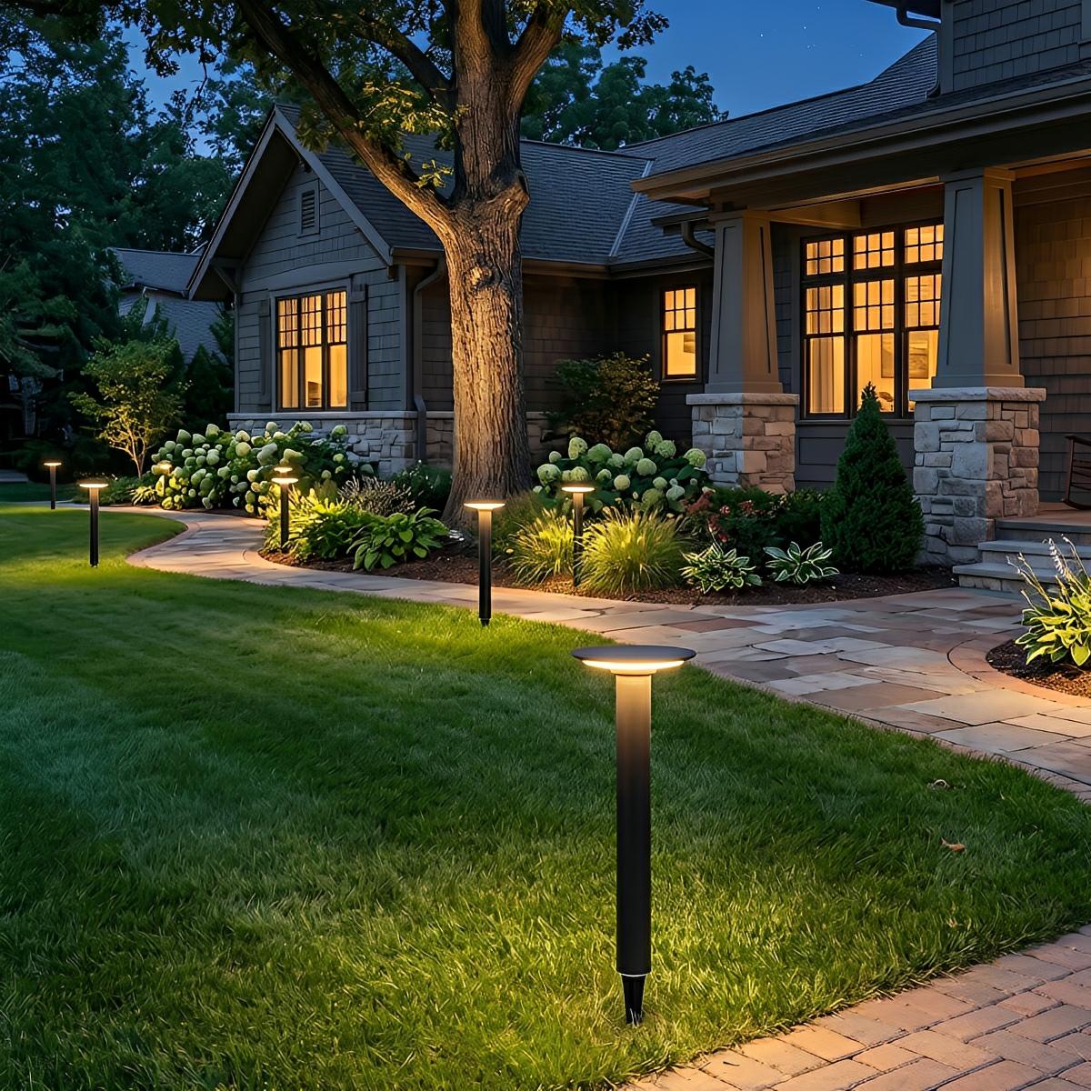 Waterproof Solar Round UFO Shaped LED Path Lights Outdoor Lawn Lights - Flare Shack