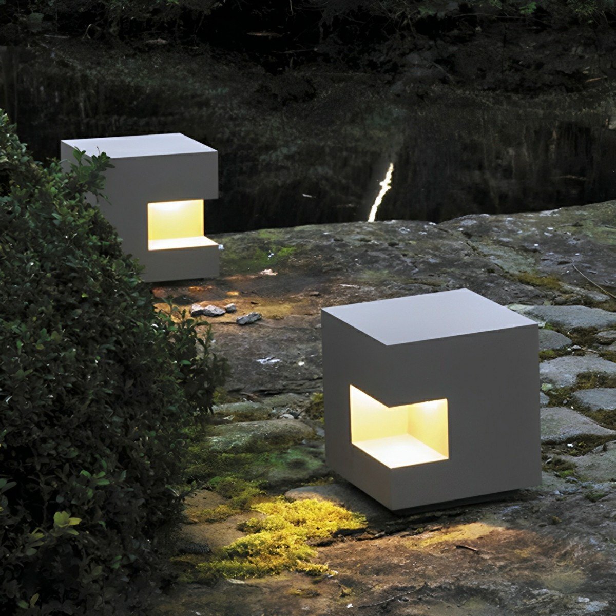 Waterproof Cube LED Outdoor Post Lights