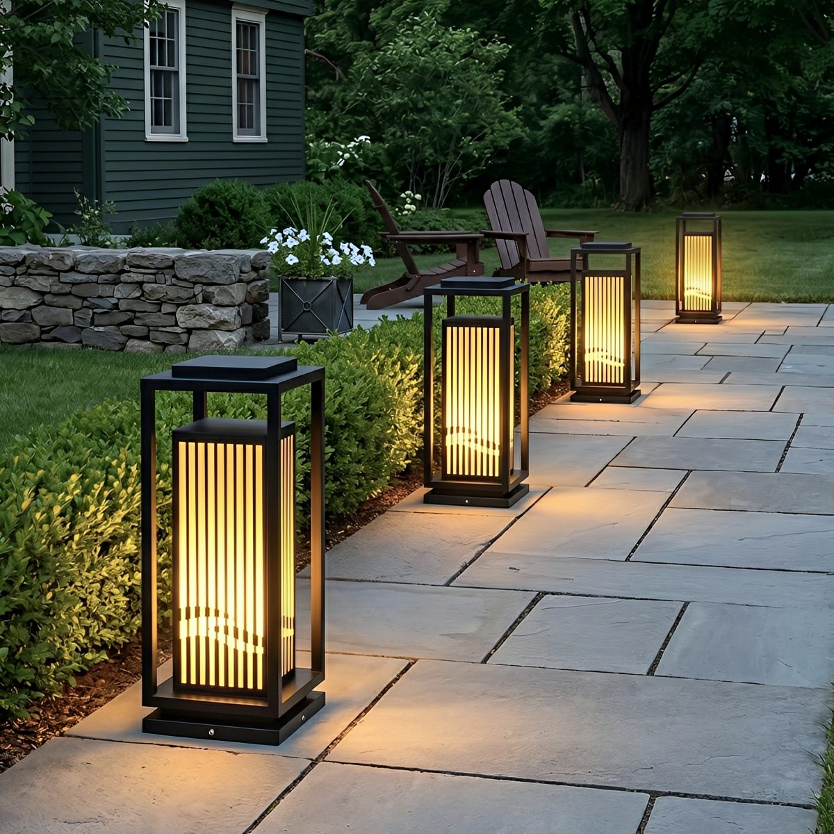 Waterproof Striped LED Black Modern Post Cap Light - Flare Shack