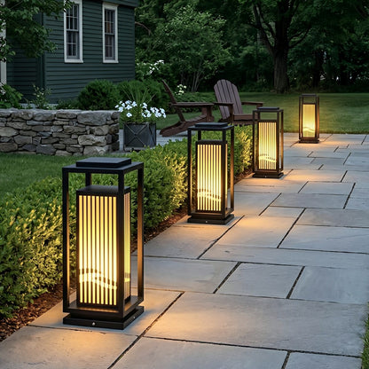 Waterproof Striped LED Black Modern Post Cap Light - Flare Shack