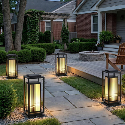 Waterproof Striped LED Black Modern Post Cap Light
