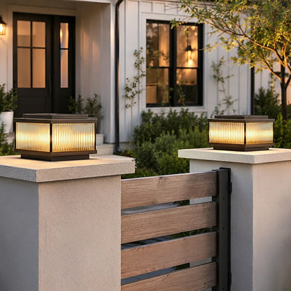 Waterproof Vintage Copper Square LED Outdoor Post Lights