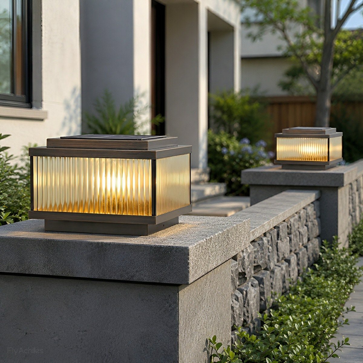 Waterproof Vintage Copper Square LED Outdoor Post Lights