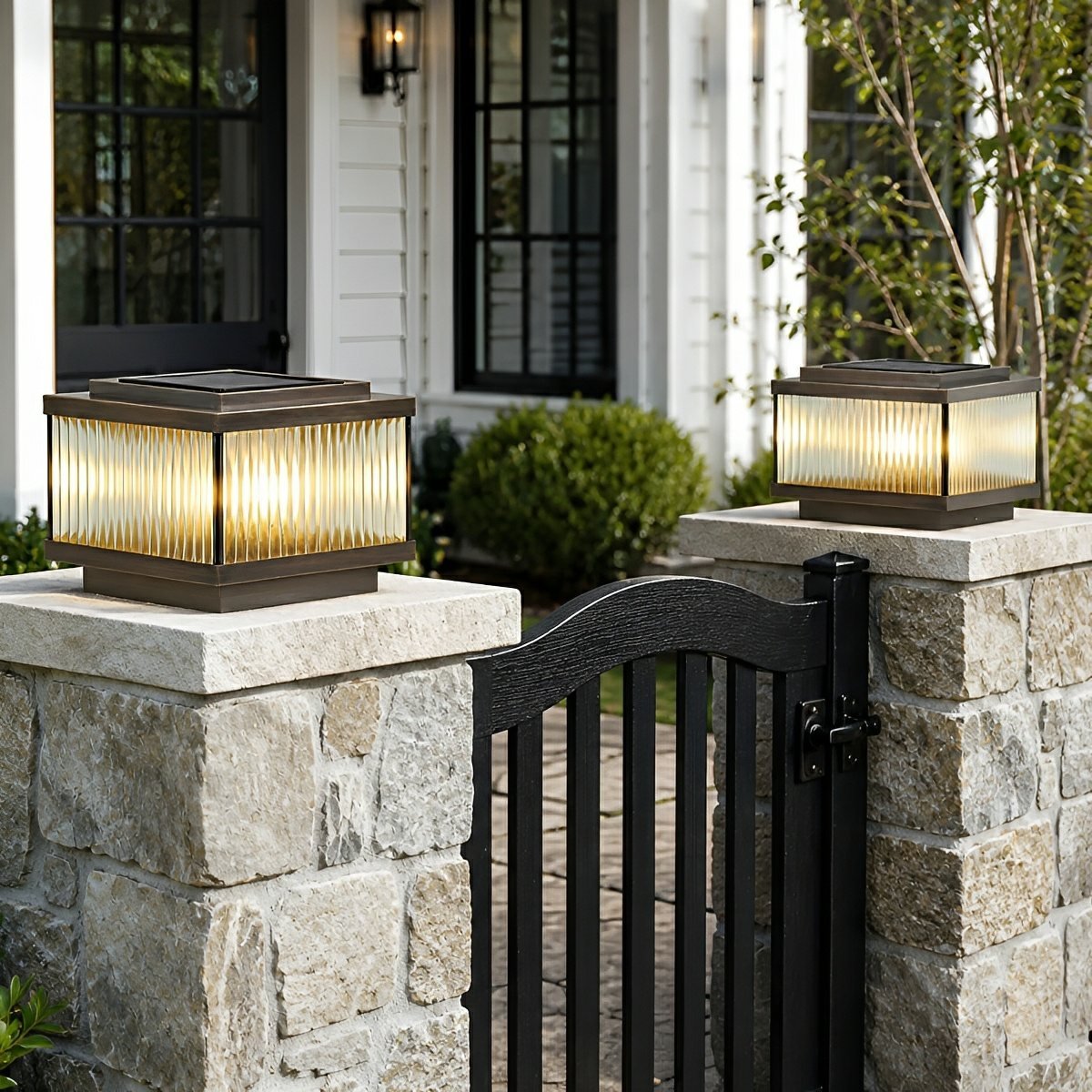 Waterproof Vintage Copper Square LED Outdoor Post Lights