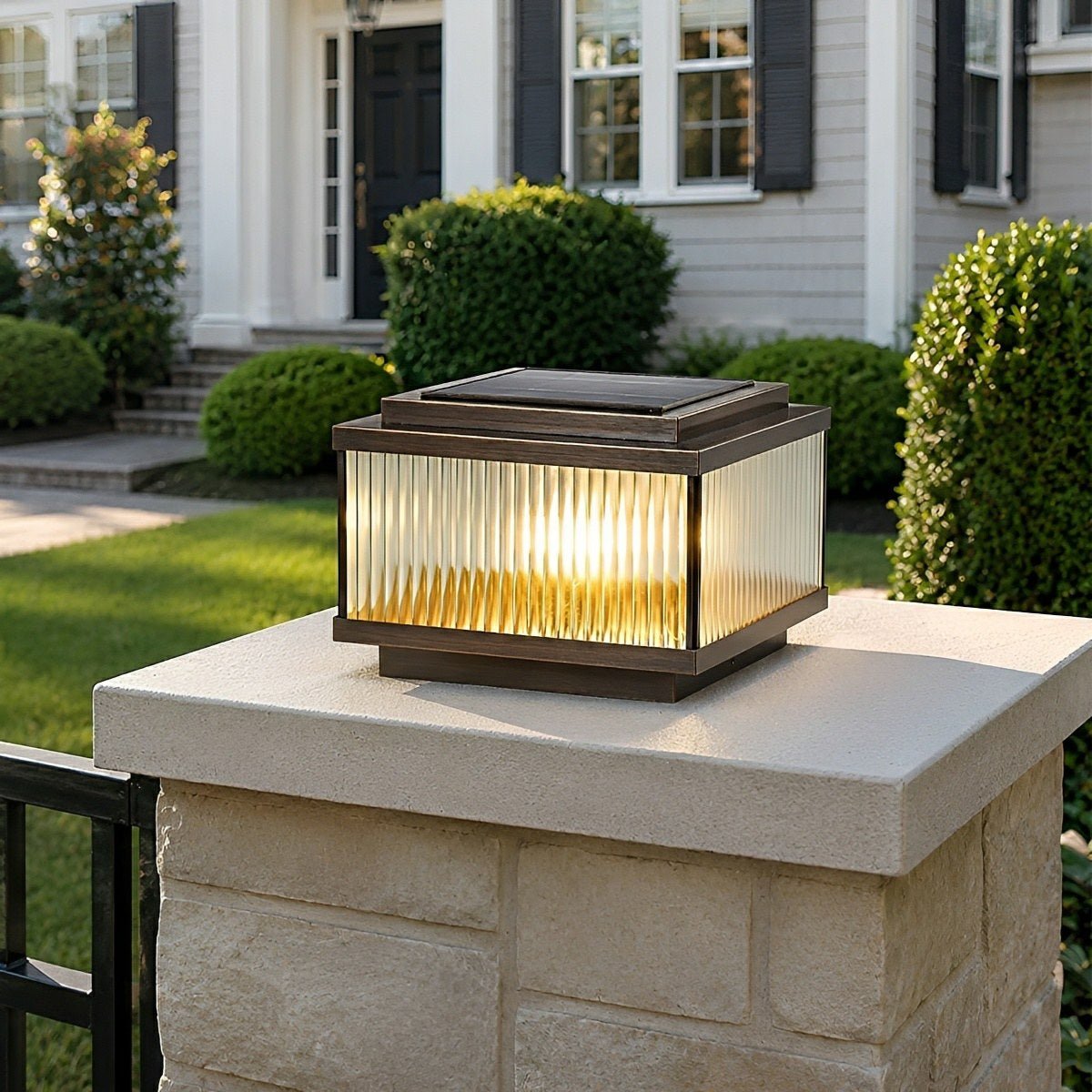 Waterproof Vintage Copper Square LED Outdoor Post Lights