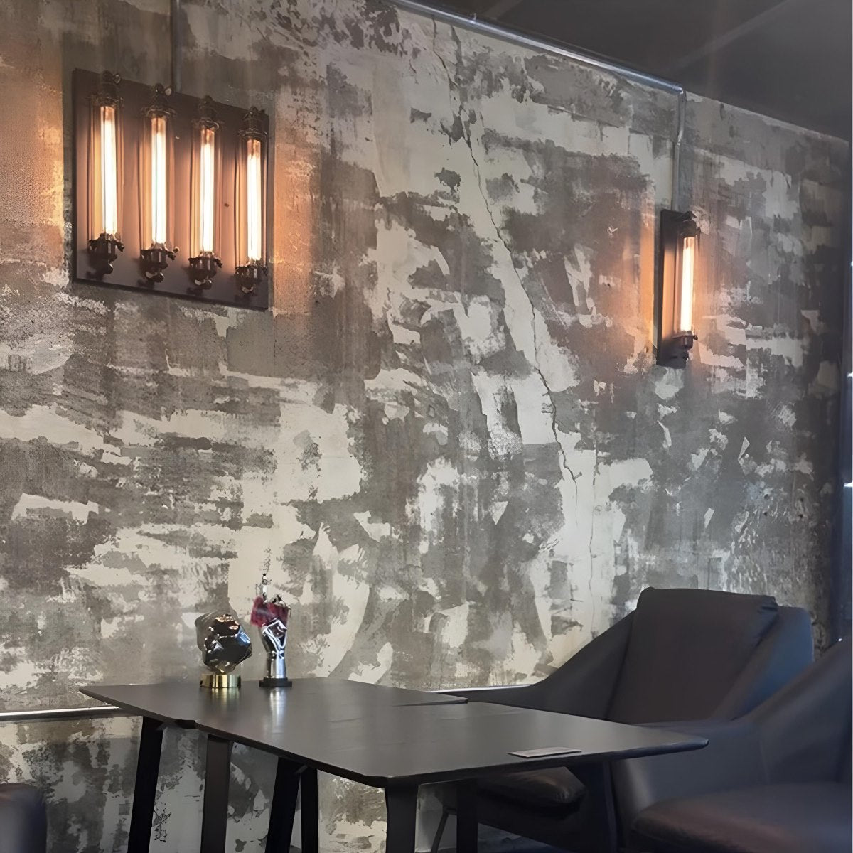 Vintage Industrial Iron Art LED Wall Sconces
