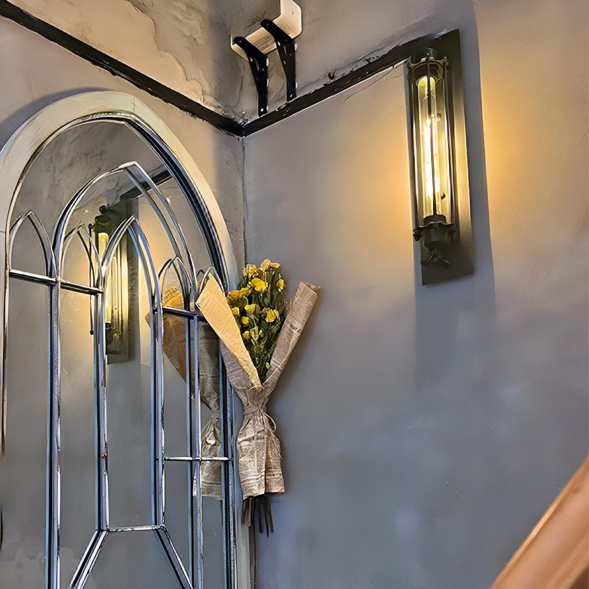 Vintage Industrial Iron Art LED Wall Sconces