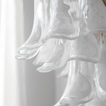 White Luxury Feather Glass Chandelier Light