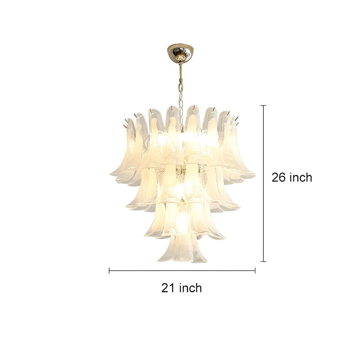 White Luxury Feather Glass Chandelier Light