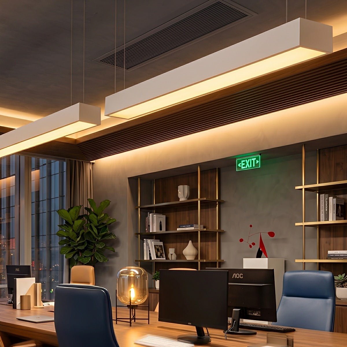 White Rectangle Strip LED Modern Recessed Hanging Linear Light - Flare Shack