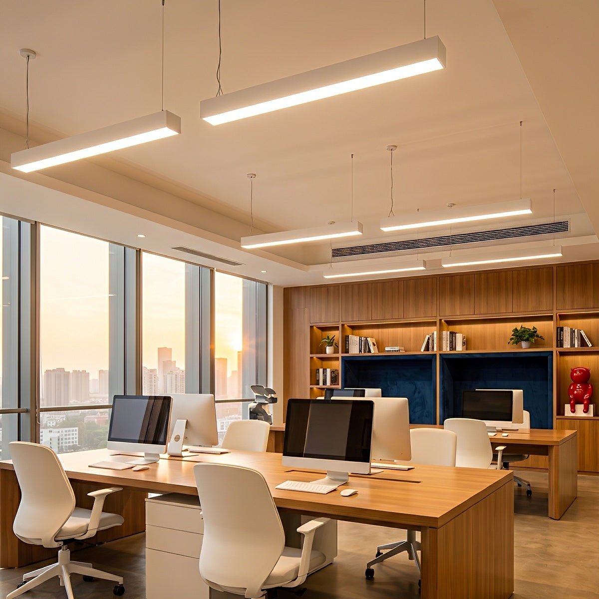 White Rectangle Strip LED Modern Recessed Hanging Linear Light - Flare Shack