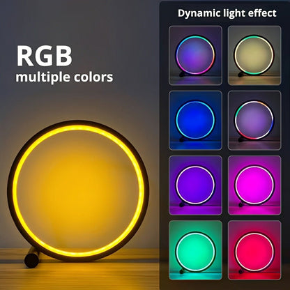 WIFI RGB Dimming Ring - Round Dynamic Ambient Night Lights Table Lamp
