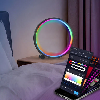 WIFI RGB Dimming Ring - Round Dynamic Ambient Night Lights Table Lamp - Flare Shack