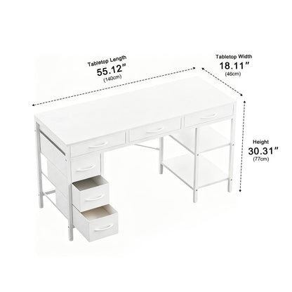 Wood Desk Office With Drawers